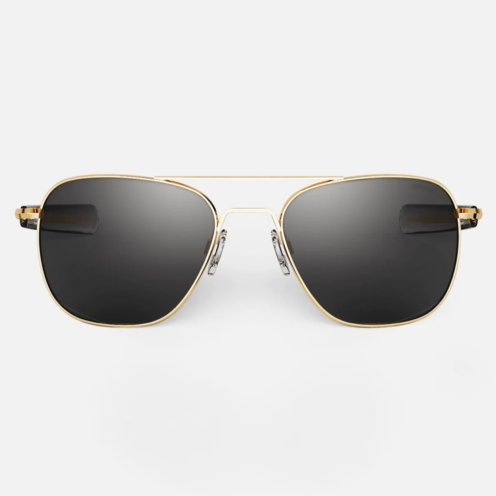 Randolph USA Aviator Sunglasses gold & American gray 55MM (NWT)